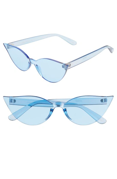 Rad + Refined Mono Color Cat Eye Sunglasses In Blue