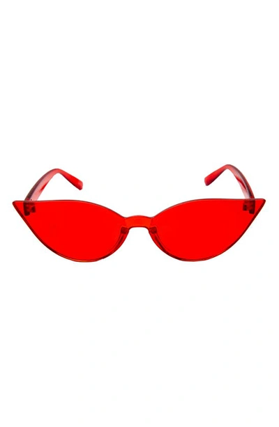 Rad + Refined Mono Color Cat Eye Sunglasses In Red