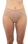 Saalt Period & Leakproof Regular Absorbency Mesh Hipster Panties In Warm Stone