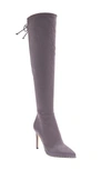 Bcbgeneration Women's Hilanda Studded Stiletto Over-the-knee Boots In Granite Fabric