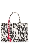 Vince Camuto Orla Canvas Tote In Black/ White