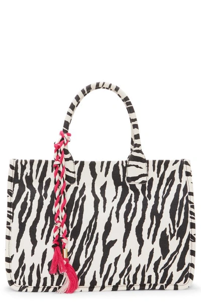 Vince Camuto Orla Canvas Tote In Black/ White