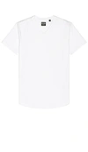Cuts Trim Fit V-neck Cotton Blend T-shirt In White