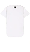 Cuts Trim Fit Elongated Crewneck T-shirt In White
