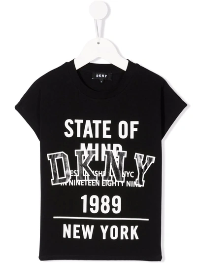 Dkny Black Unisex Teen T-shirt With Print