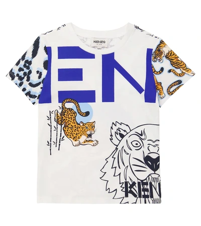 Kenzo Kids Multi Icons Graphic print Cotton T shirt 4 14 Years In