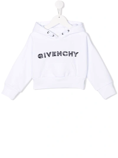Givenchy Kids Logo Cropped Hoodie (4-14 Years) In White
