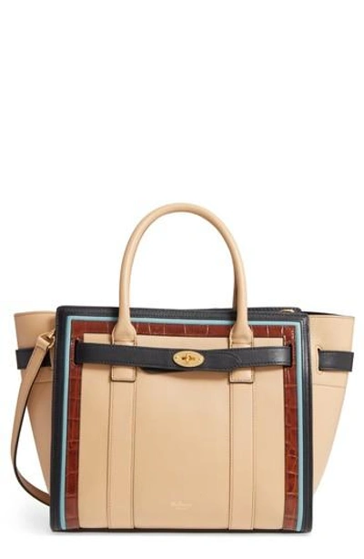 Mulberry Small Bayswater Leather Satchel - Black In Black/ Tan/ Multi