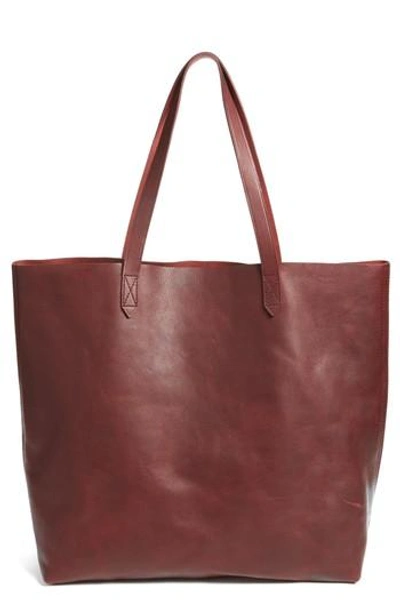 Madewell 'transport' Leather Tote - Green In Dark Cocoa