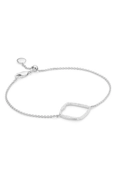 Monica Vinader Riva Large Hoop Diamond Bracelet In Silver