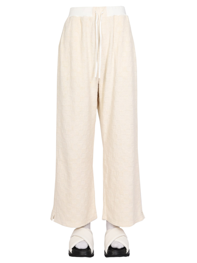 Ambush Monogram Cotton Blend Sweatpants In White