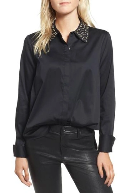 Ag Camilla Studded Shirt In True Black