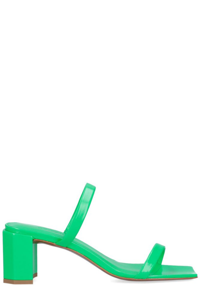 By Far Tanya Super Green Gloss Leather Sandals