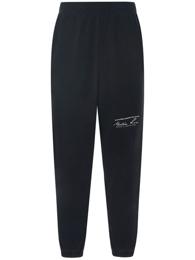 Martine Rose Logo Print Slim Leg Cotton Sweatpants In Black
