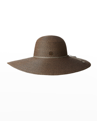 Maison Michel Blanche Floppy Beach Hat In Brown