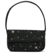 Staud Tommy Beaded Shoulder Bag In Black/ Rhinestone