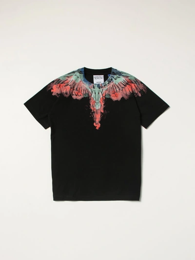 Marcelo Burlon County Of Milan Kids' Wings Graphic-print Cotton T-shirt 6 Years In Black