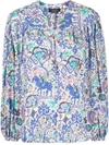 Isabel Marant Brunille Abstract-print Blouse In Blue