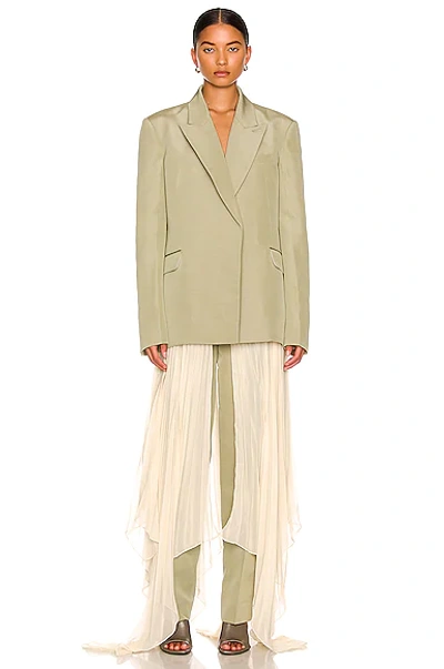 Peter Do Oversized Pleated Handkerchief Blazer In Green