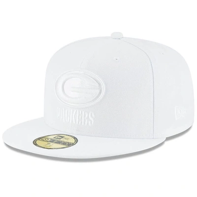 New Era Men's Green Bay Packers White On White 59fifty Fitted Hat