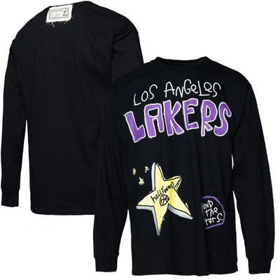 After School Special Men's Black Los Angeles Lakers Wordmark Long Sleeve T-shirt