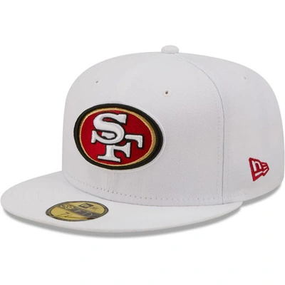 New Era Men's White San Francisco 49ers 1999 Pro Bowl Patch Red Undervisor 59fify Fitted Hat
