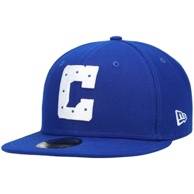 New Era Men's Royal Indianapolis Colts Logo Omaha 59fifty Fitted Hat