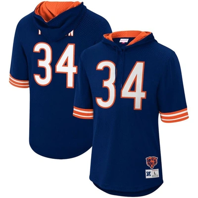 Mitchell & Ness Men's  Walter Payton Navy Chicago Bears Retired Player Mesh Name And Number Hoodie T-