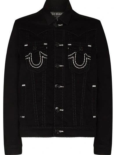 True Religion Jimmy Super T Black Stretch-denim Jacket | ModeSens