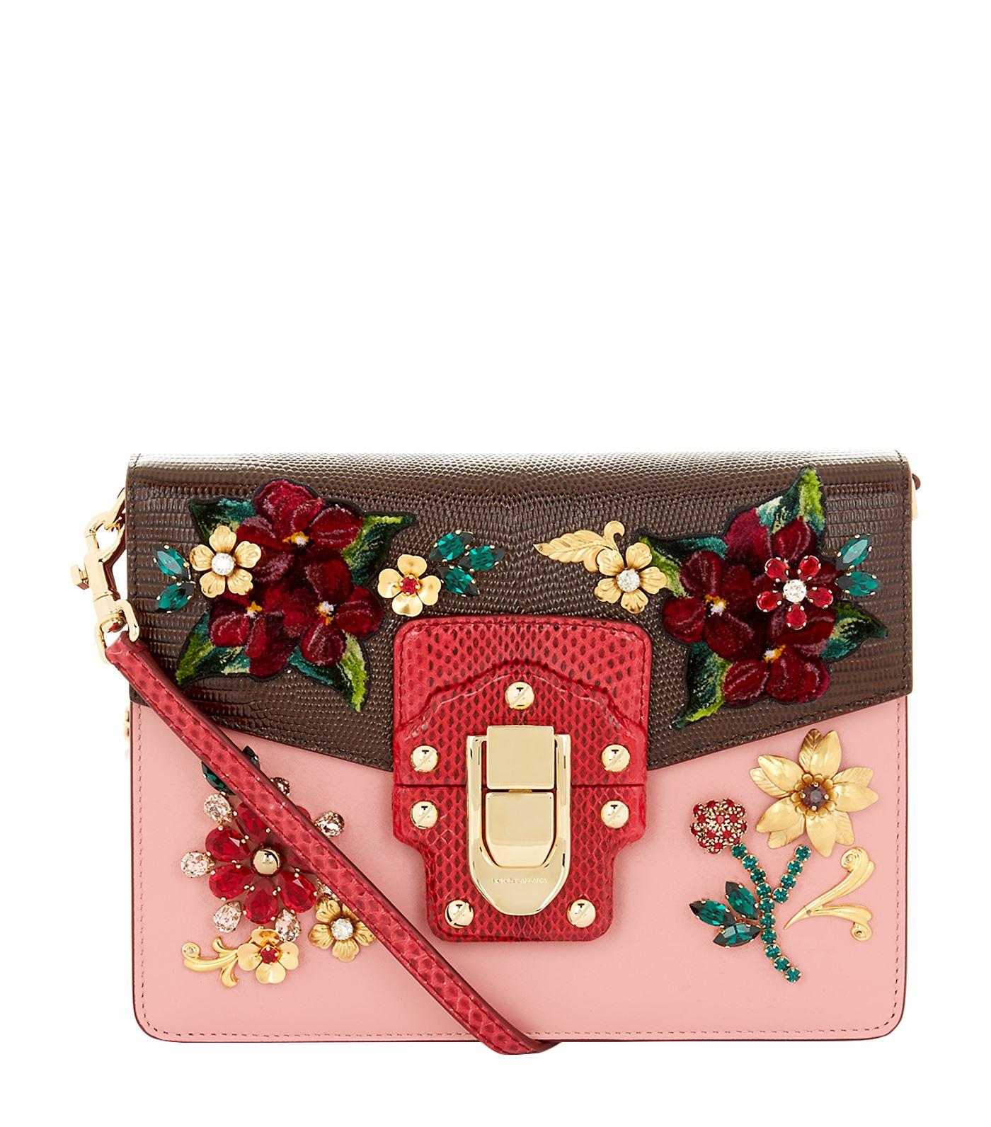Dolce & Gabbana Floral Embellished Shoulder Bag In Multi | ModeSens