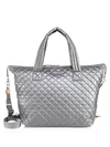 Mz Wallace Large Sutton Tote In Steel Gray/silver
