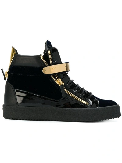 Giuseppe Zanotti Carter Mid-top Sneakers In Black