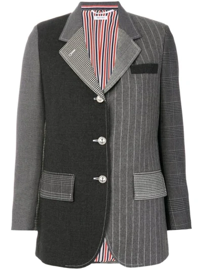 Thom Browne Classic Patchwork Blazer In Grey