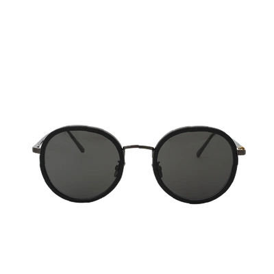 Linda Farrow Round Sunglasses In Blk-gry