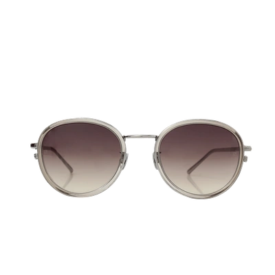 Linda Farrow White Gold Oval Sunglasses In Wht-gld