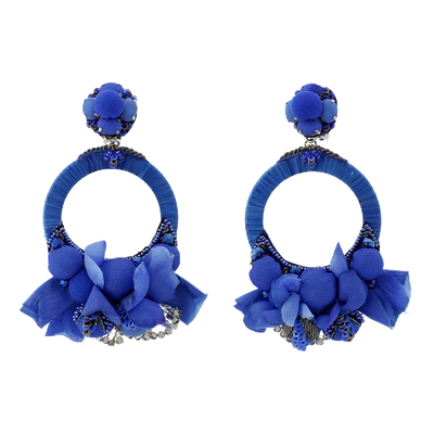 Ranjana Khan Blue Flower Earrings