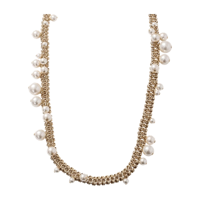 Lanvin Long Pearl Necklace In White