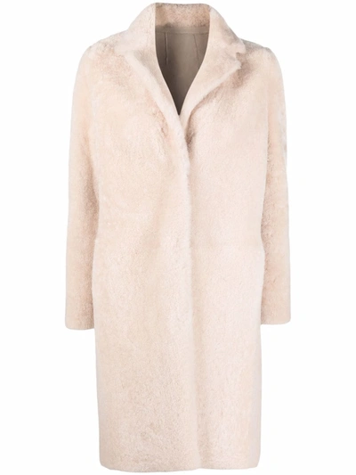 Liska Single-breasted Textured Coat In Neutrals