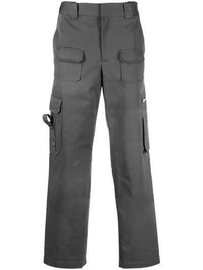 Helmut Lang Regular-fit Straight-leg Cotton Trousers In Grey