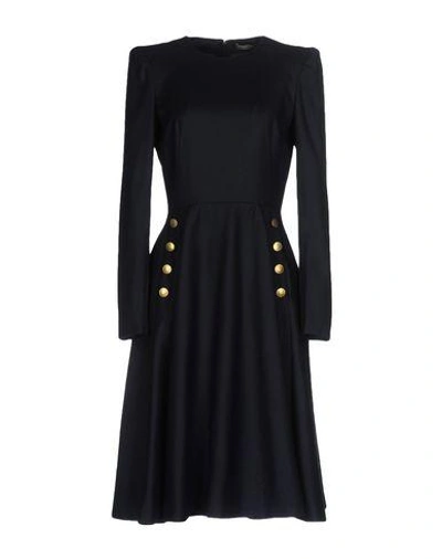 Alexander Mcqueen Knee-length Dresses In Dark Blue