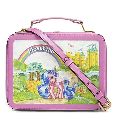 MOSCHINO + MY LITTLE PONY LUNCHBOX PRINTED LEATHER SHOULDER BAG 
