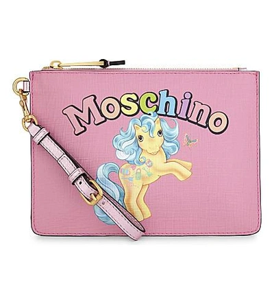Moschino My Little Pony Printed Clutch Bag In Pink