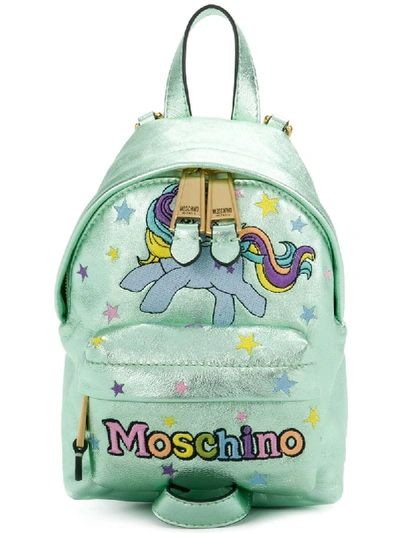 Moschino My Little Pony Mini Leather Backpack Green One Size ModeSens