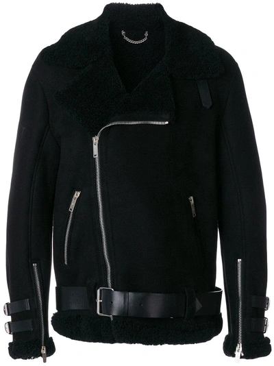 Golden Goose Deluxe Brand Shearling Biker Jacker - Black