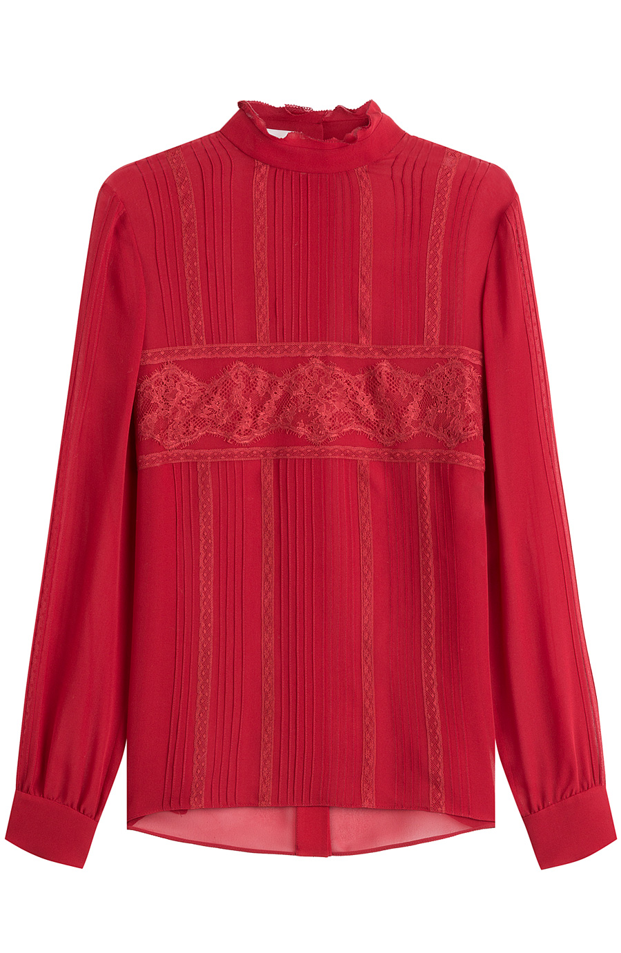 Valentino Silk Blouse With Lace | ModeSens