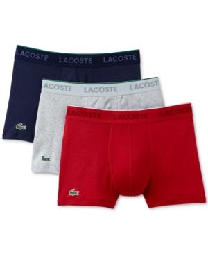 Supima Cotton 3-pack Trunks In Navy/red/gry