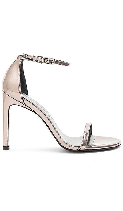 Stuart Weitzman Nudistsong Heel In Pewter Glass