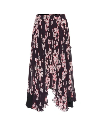 Isabel Marant Wilney Floral-print Pleated Skirt In 86dp Dark Purple