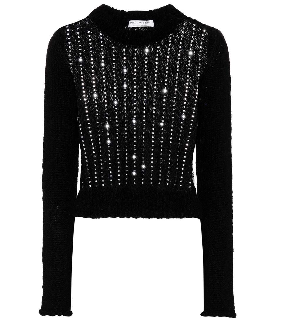 Philosophy Di Lorenzo Serafini Embellished Sweater In Black | ModeSens