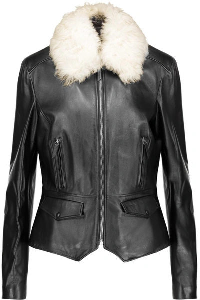 Belstaff Roxie Shearling-trimmed Leather Jacket